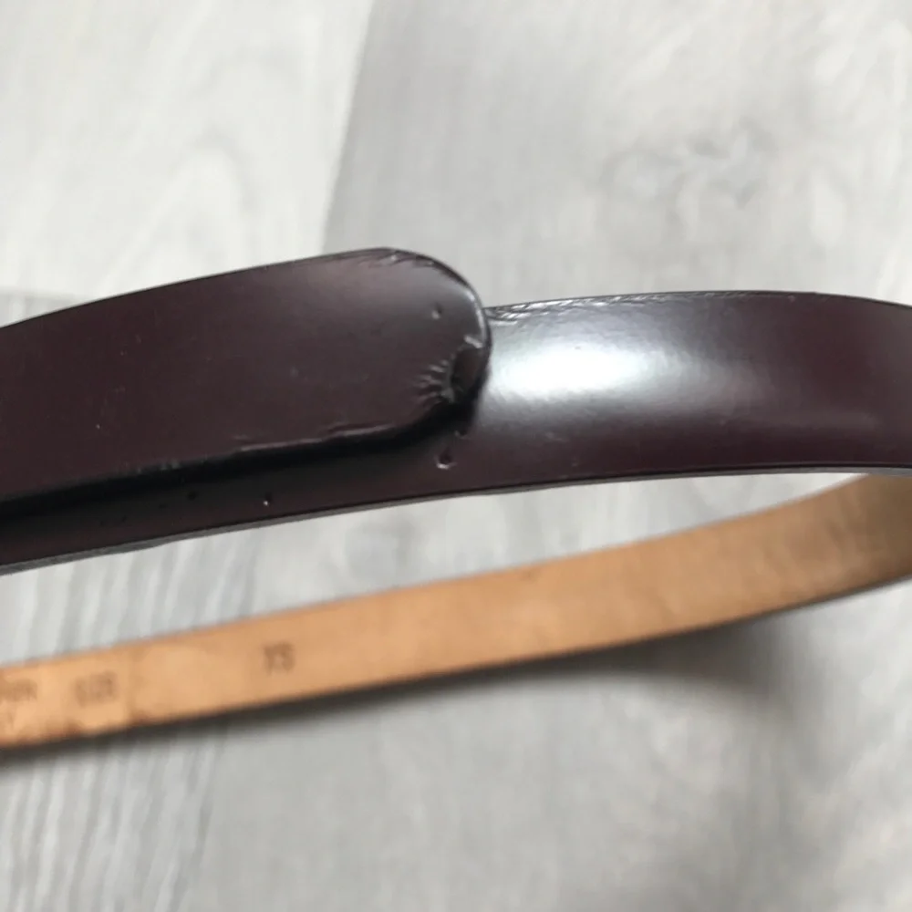 CK CALVIN KLEIN LEATHER SKINNY BROWN COATED BELT WOMENS XS